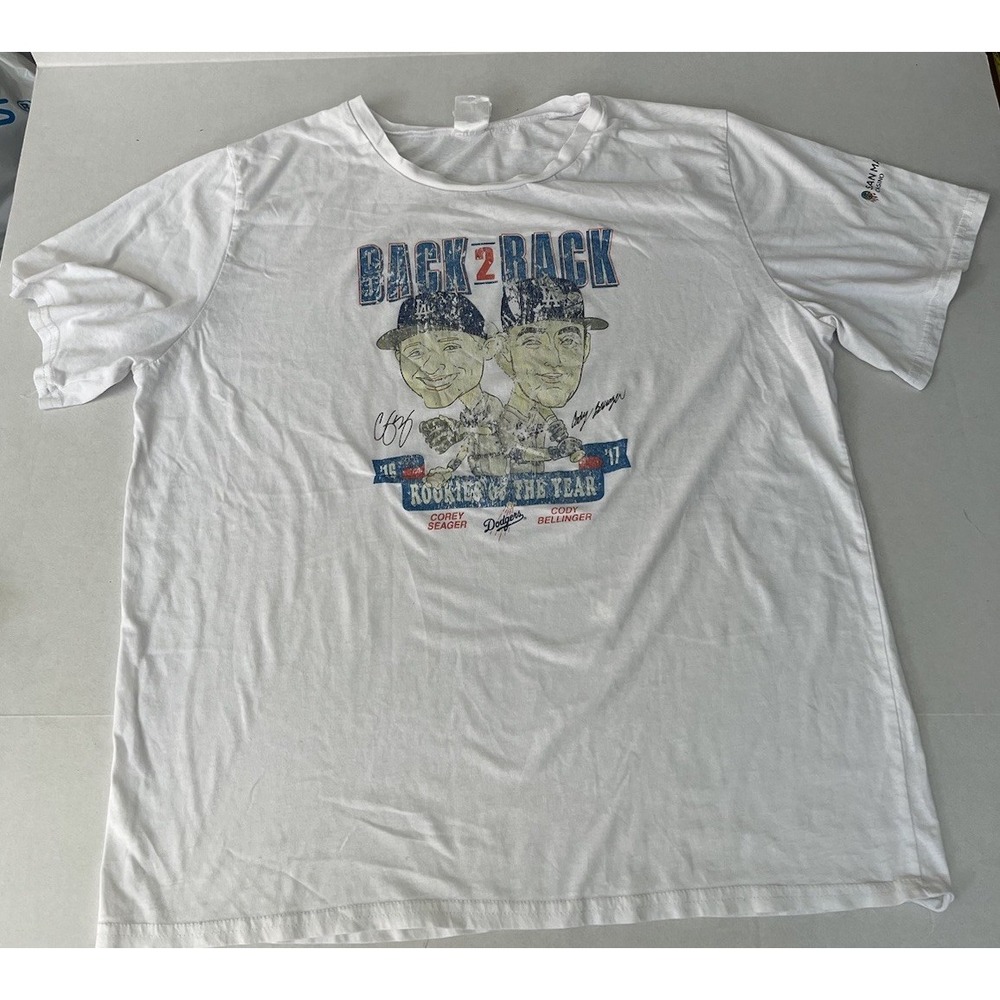 LA Dodgers Promo Giveaway T Shirt Rookie of the Year Seager Bellinger AssumingXL
